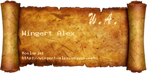Wingert Alex névjegykártya